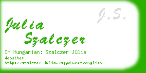 julia szalczer business card
